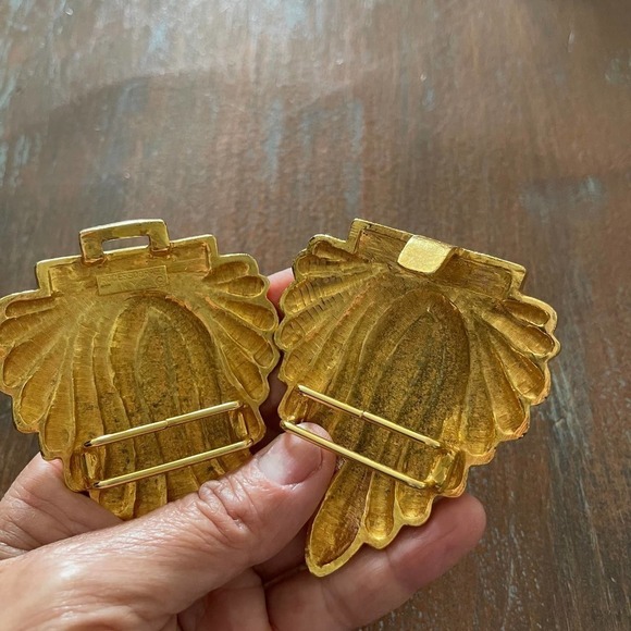 Accessocraft NYC Vintage 80s Golden Belt Buckle 6 x 3" - Picture 3 of 8